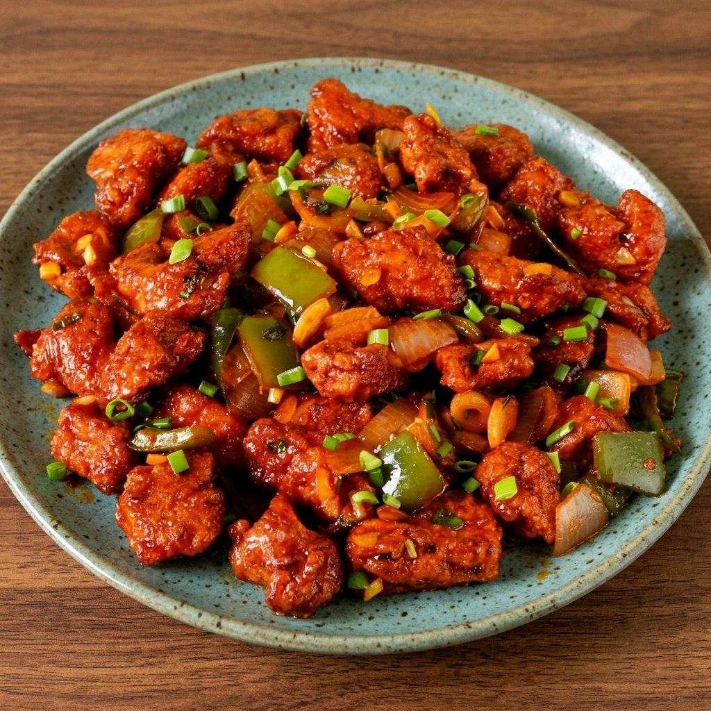 Indo-Chinese chili chicken at Taste of India Express, Sherwood Park